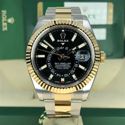 two tone sky dweller black dial